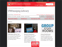 Tablet Screenshot of library.uwinnipeg.ca